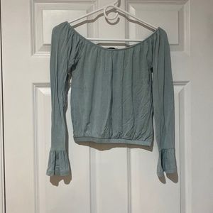 light blue cropped long sleeve